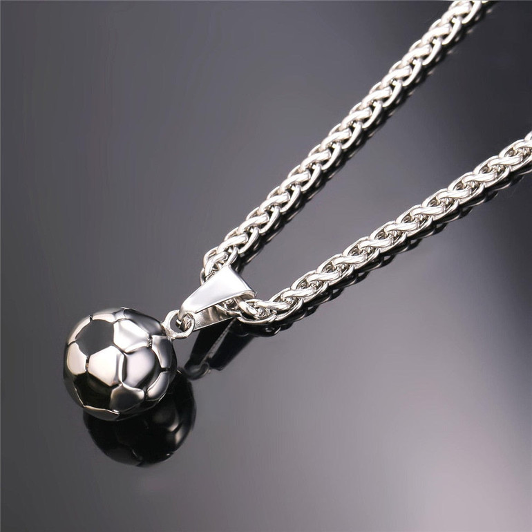 Soccer Necklace | Mens Soccer Ball Pendant
