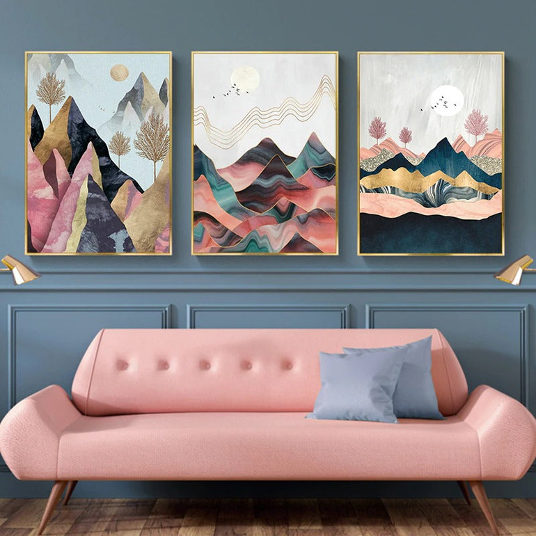 Abstract Mountain Landscape Poster Wall Art 1A