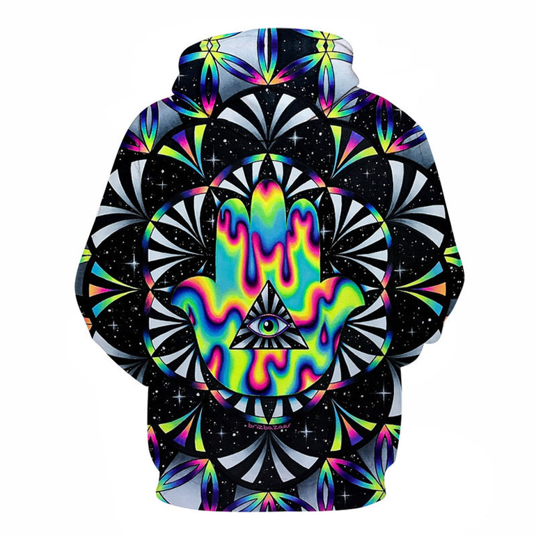 Trippy 3D Hamsa Hoodie