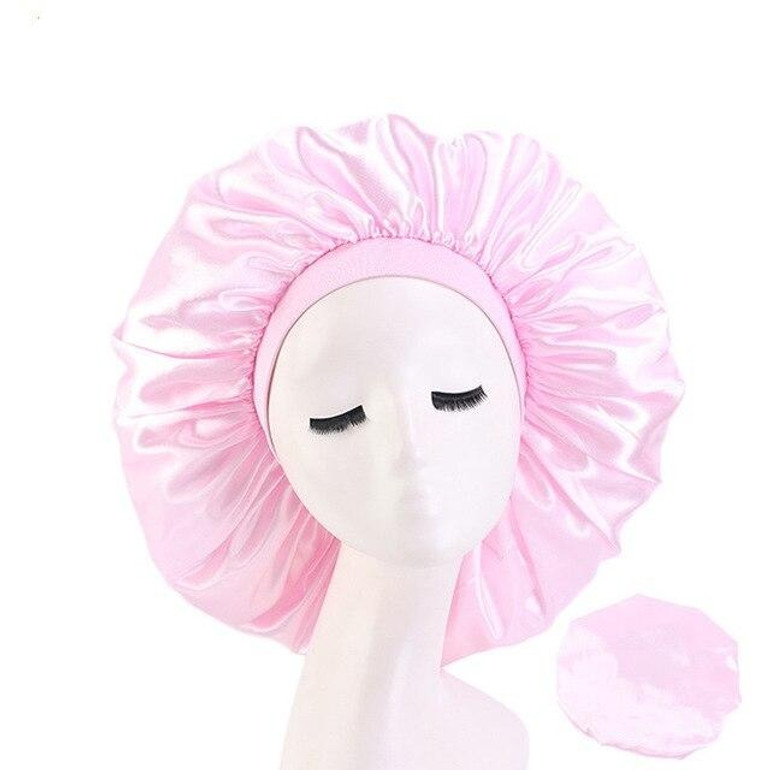 Pink Extra Large Wide Band Silky Bonnet