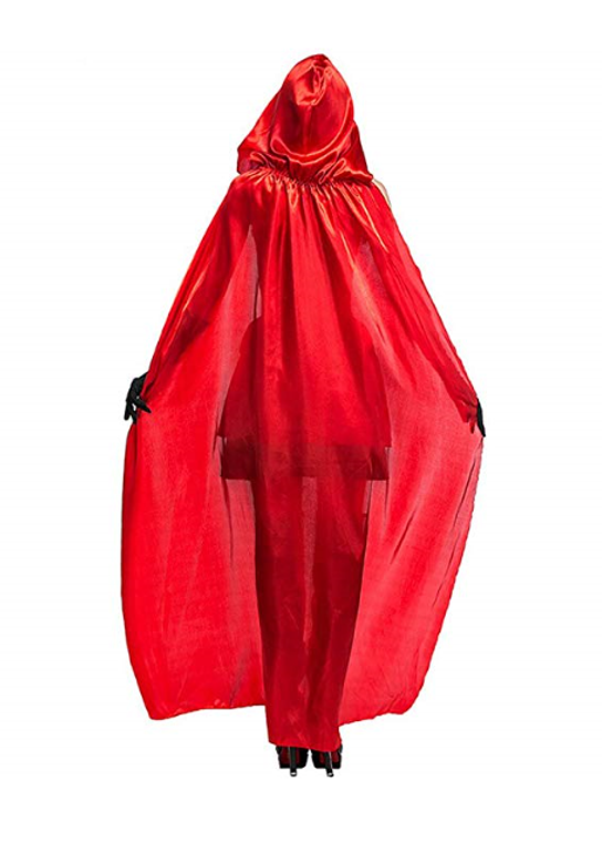 BFJFY Women's Sexy Red Hood Costume Dress With Attached Hood Cape Halloween Costume