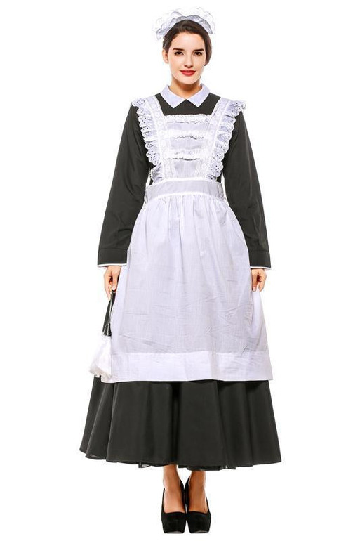 BFJFY Women's French Apron Maid Fancy Dress Manor Maid Halloween Uniform