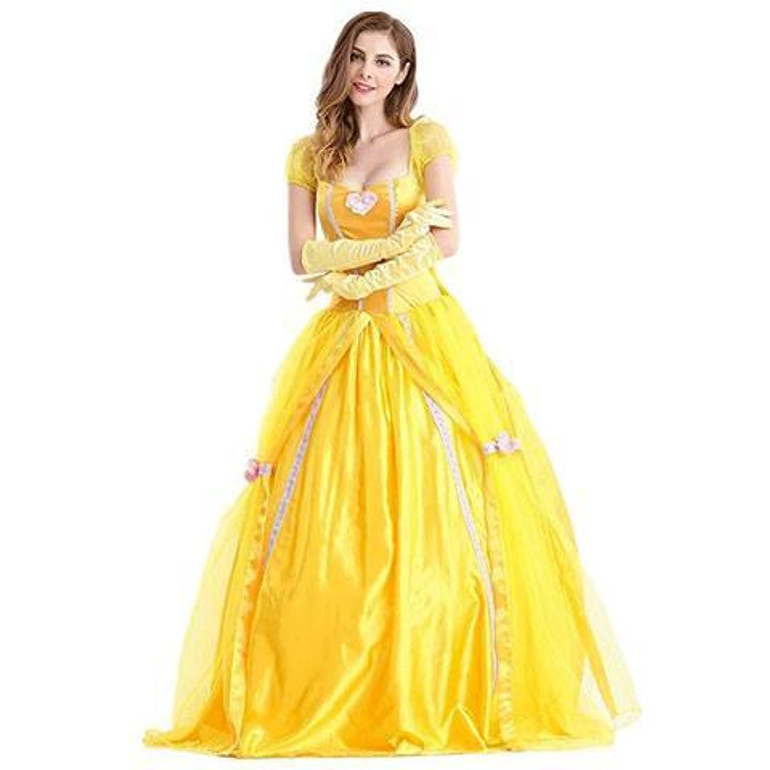 BFJFY Halloween Women Beauty And The Beast Princess Dress Fairy Cosplay Costume BFJFY Halloween Women Beauty And The Beast Princess Dress Fairy Cosplay Costume