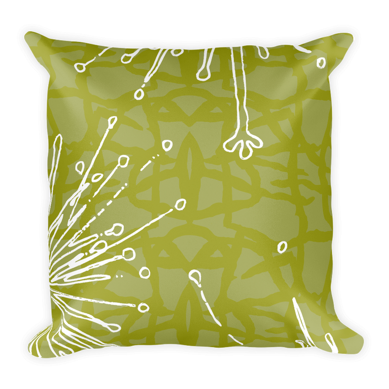 Flower Power Throw Pillow – Chartreuse