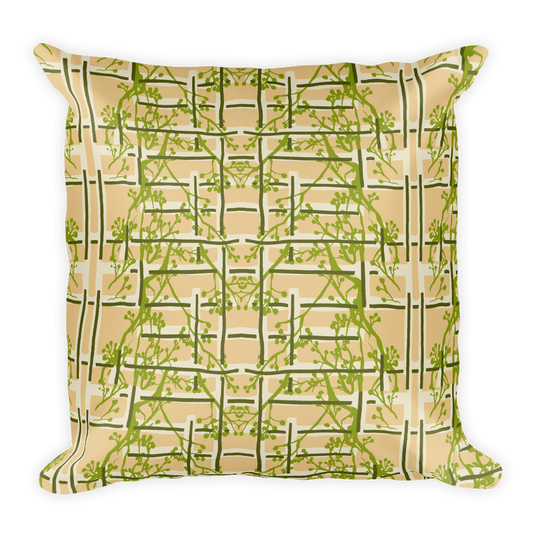 Tea Garden Floral Throw Pillow