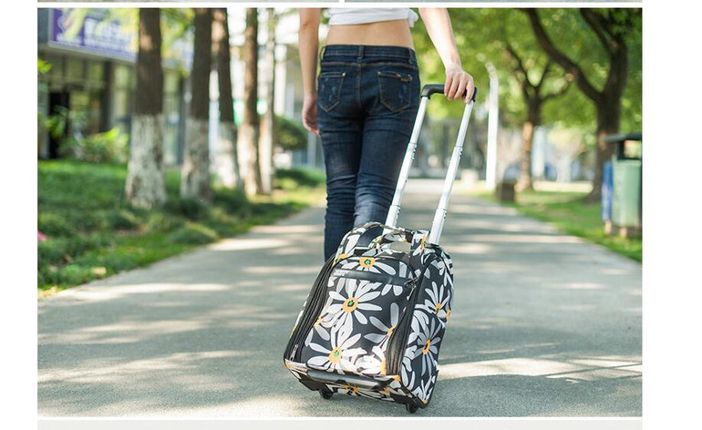 Luggage for women travel bag wheels cabin travel rolling trolley suitcase wheeled tote duffles