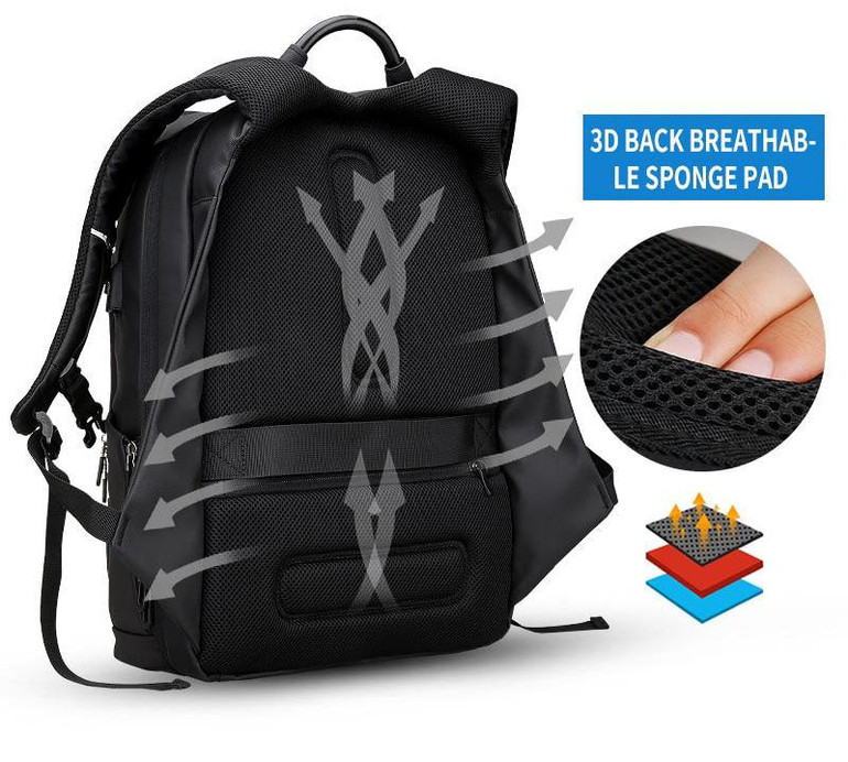 Backpack for man 15 inch laptop waterproof functional bag with usb port travel