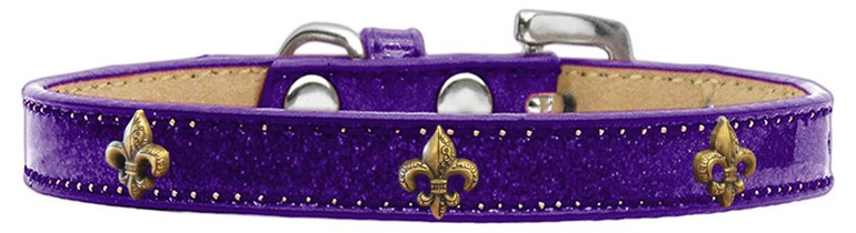 Bronze Fleur De Lis Widget Dog Collar Ice Cream Size