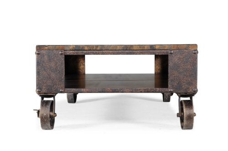 Magnussen T1755 Pinebrook Distressed Natural Pine Wood Rectangular Cocktail Table