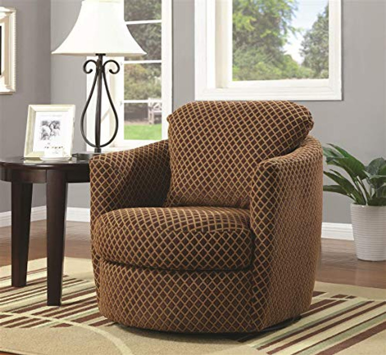 Swivel Upholstered Chair Brown