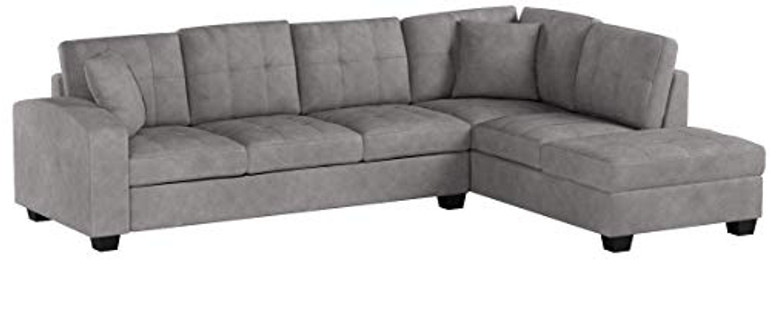 Homelegance Emilio 110" x 78" Fabric Sectional Sofa, Taupe