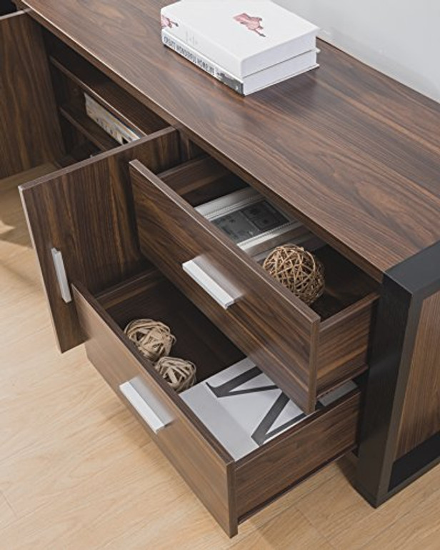 SMART HOME 161483 Modern Tv Stand Entertainment Center Media Console, Dark Walnut & Black Color, Tv Stands for up to 65-inch Tv SMART HOME 161483 Modern Tv Stand Entertainment Center Media Console, Dark Walnut & Black Color, Tv Stands for up to 65-inch Tv