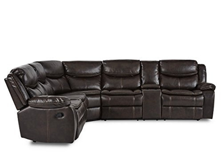 Homelegance 118" Manual Reclining Sectional Sofa, Black