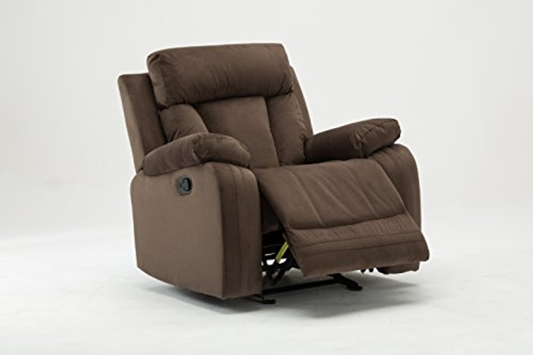 Blackjack Furniture 9760 Elton Collection Microfiber Reclining Modern Living Room, Den Loveseat, Brown