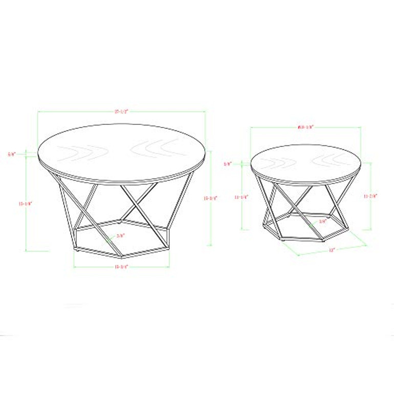 WE Furniture Modern Round Nesting Coffee Accent Table Living Room, Set Of 2, White Marble, Gold WE Furniture Modern Round Nesting Coffee Accent Table Living Room, Set Of 2, White Marble, Gold
