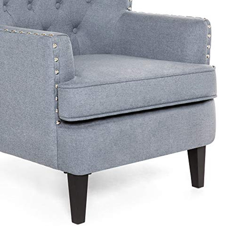 Best Choice Products Polyester Tufted Modern Wingback Accent Chair Furniture for Home, Living Room, Office w/Nailhead Trim, Espresso-Finished Wood Legs, Blue Gray Best Choice Products Polyester Tufted Modern Wingback Accent Chair Furniture for Home, Living Room, Office w/Nailhead Trim, Espresso-Finished Wood Legs, Blue Gray