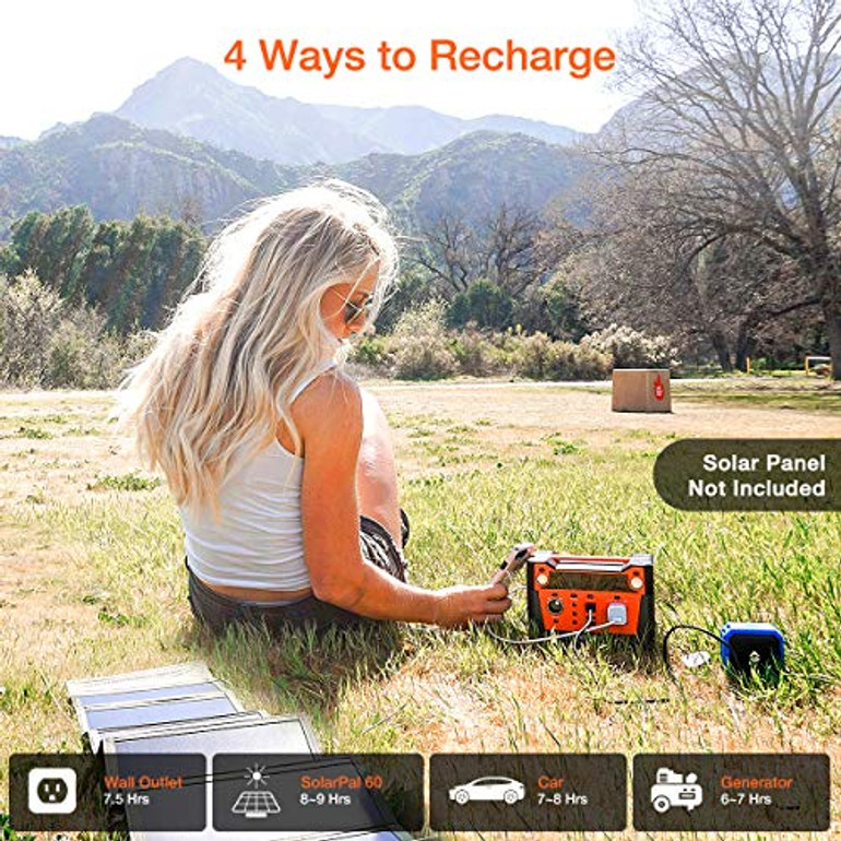 AIMTOM 300-Watt Portable Power Station - 280Wh Battery Powered Generator Alternative with 12V, 24V, AC and USB Outputs - Solar Rechargeable Lithium Backup Power - for Camping Outdoors RV Emergency