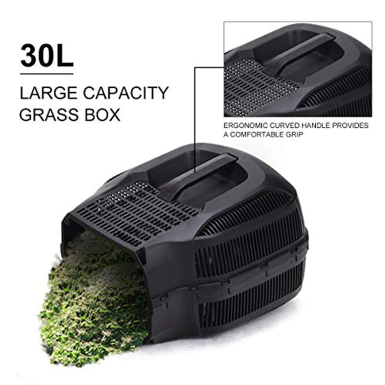 HAPPYGRILL 14-Inch 12 Amp Electric Lawn Mower, Handle Push Corded Lawn Mower with Grass Bag