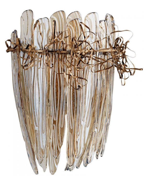 Chrome And Copper Thetis 2 Light Wall Sconce with Clear Shade - Style: 7796364