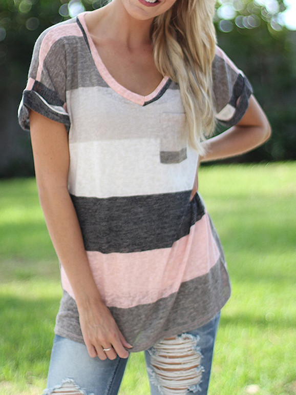 Patch Pocket Striped T-Shirt
