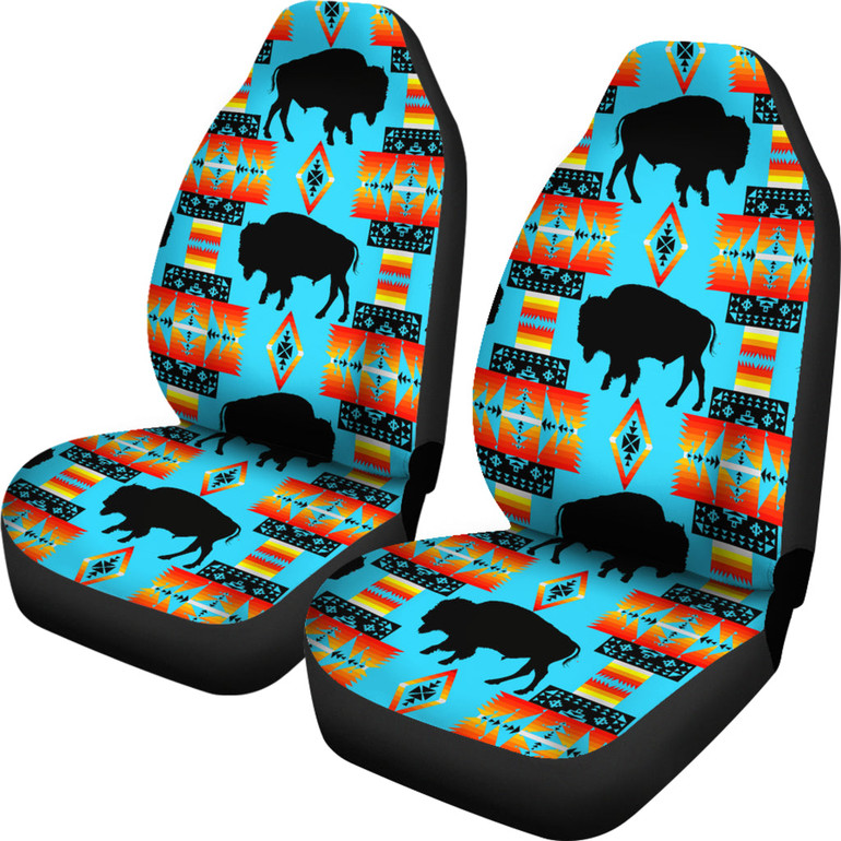 Seven Tribes Buffalo Turquoise Set of 2 Car Seat Covers