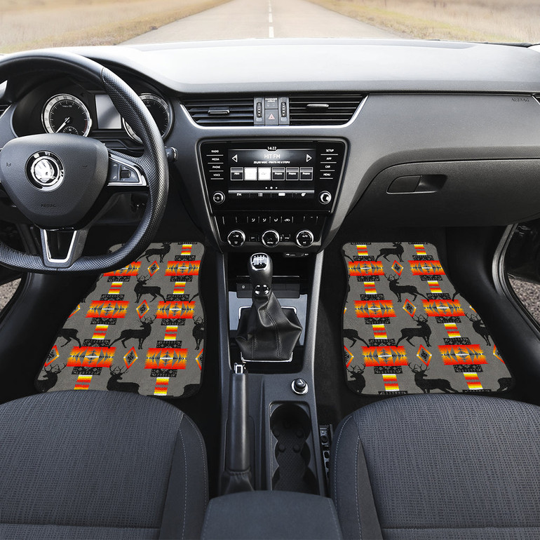 Deer Gray Front Car Mats (Set Of 2)