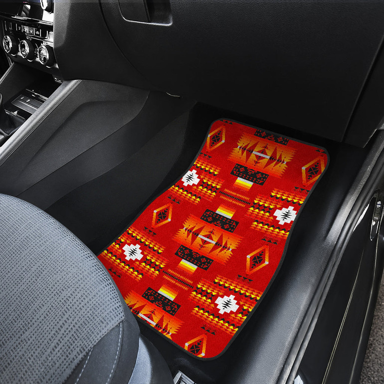 Seven Tribes Red Front And Back Car Mats (Set Of 4)