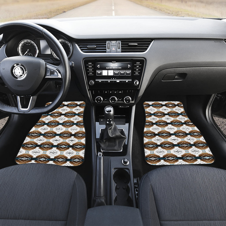 Cofitichequi White Front Car Mats (Set Of 2)