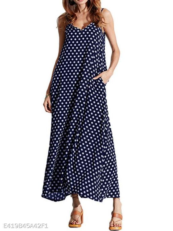 Spaghetti Strap Printed Maxi Dress
