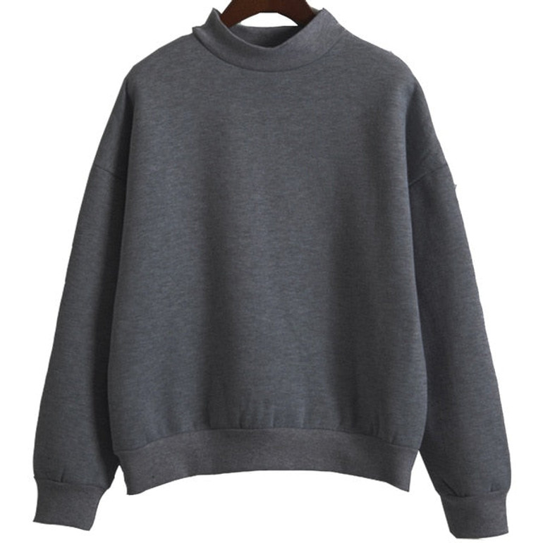 Chimerical Sweatshirt Casual Semi Turtleneck