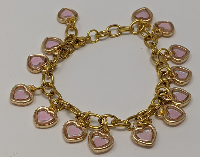 Handmade Gold Heart Charm Bracelet ♡