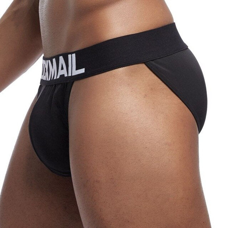 JOCKMAIL Sexy mens bikini briefs Soft Breathable Ice silk Gay Underwear Men's Transparent Jockstrap tanga hombre calzoncillos