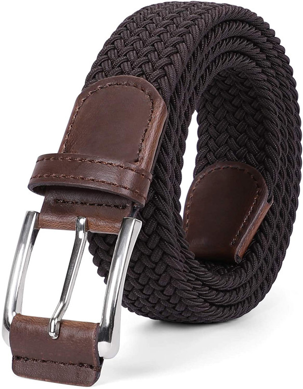 JASGOOD Braided Elastic Belts Mens,Woven Stretch Belt-Causal Belt for Golf Pants Jeans Women/Junior