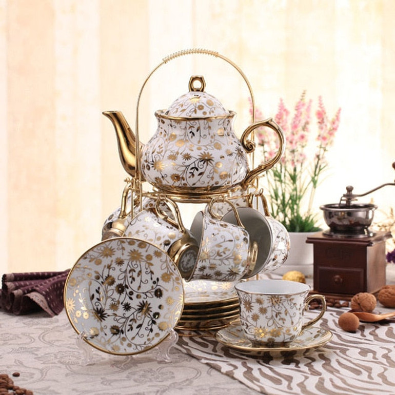 Tea Set - British Afternoon Tea Set 14 Piece with Display