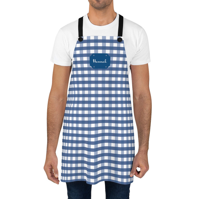 Blue Gingham Personalized Apron