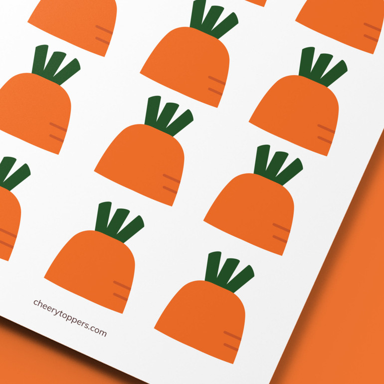 Spring Garden Carrot Cupcake Toppers (FREE) - DIGITAL FILE