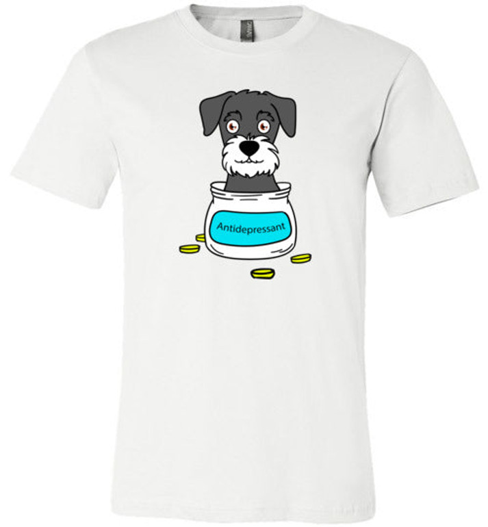 Antidepressant Schnauzer Premium Fitted Men/Unisex T-shirt