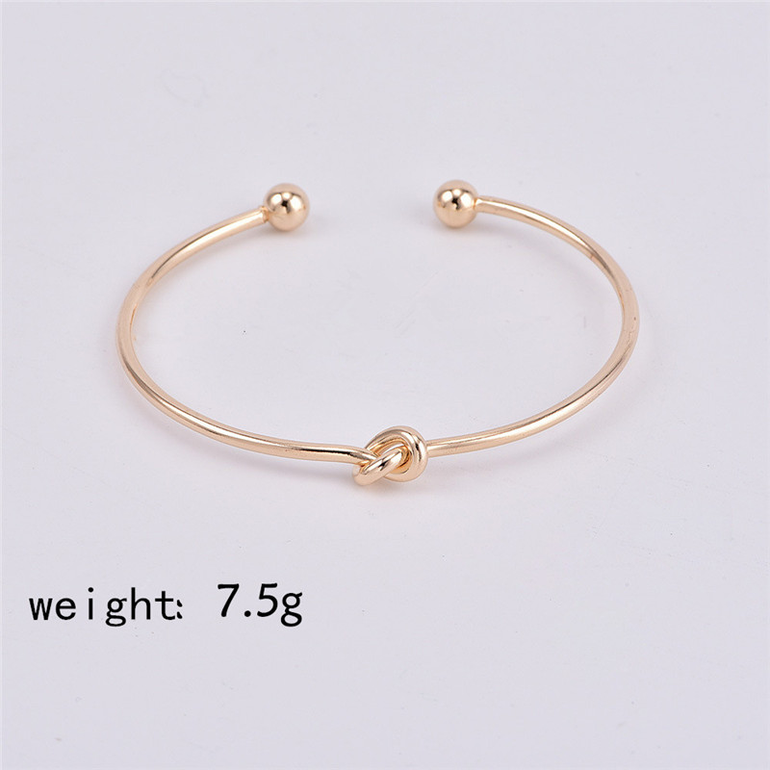Open Arrow and Knotted 2 pc Cuff Bracelet