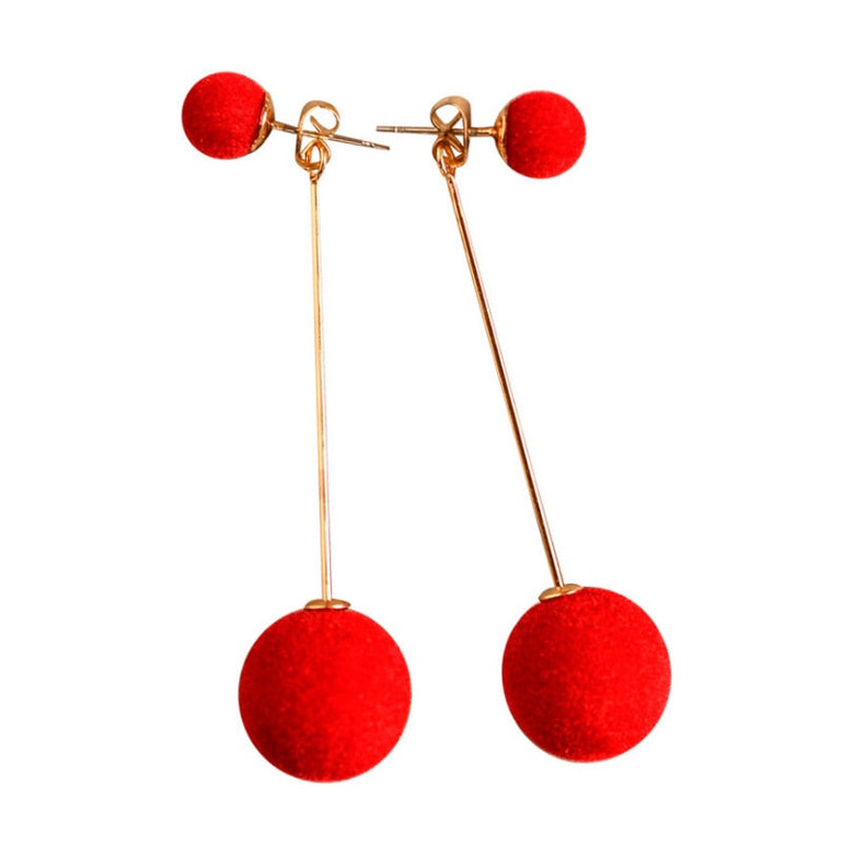 Double Faux Pom Earring