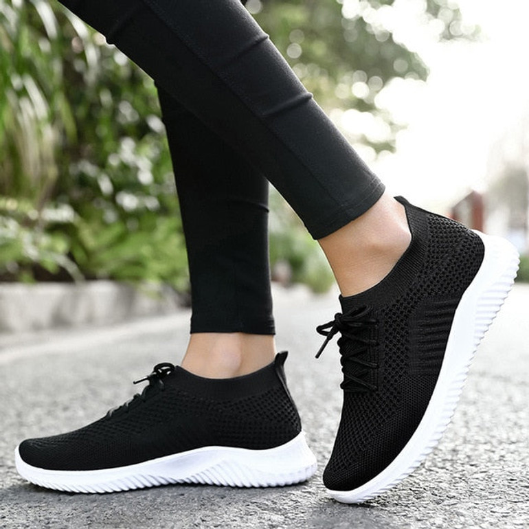 Breathable Mesh Walking Lace Up Sneakers