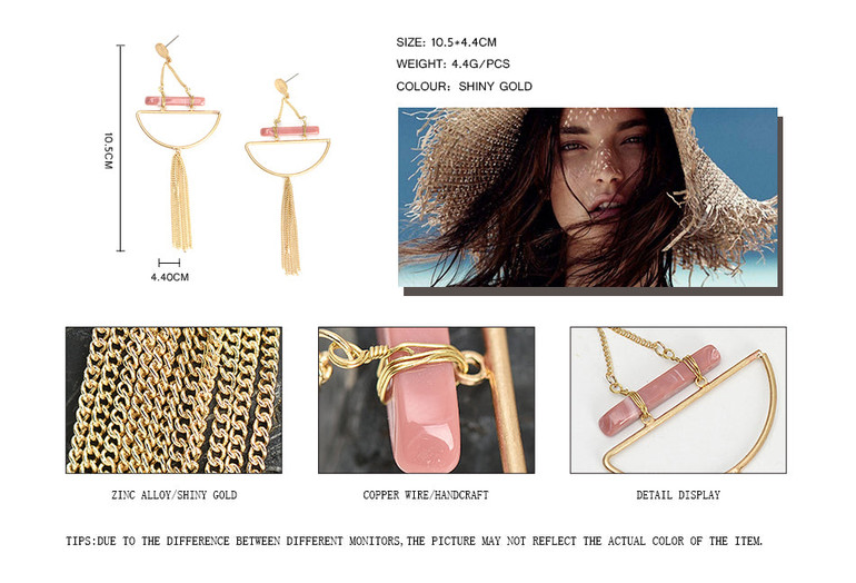 Tassel Geometric Shape Dangle Drop Earrings