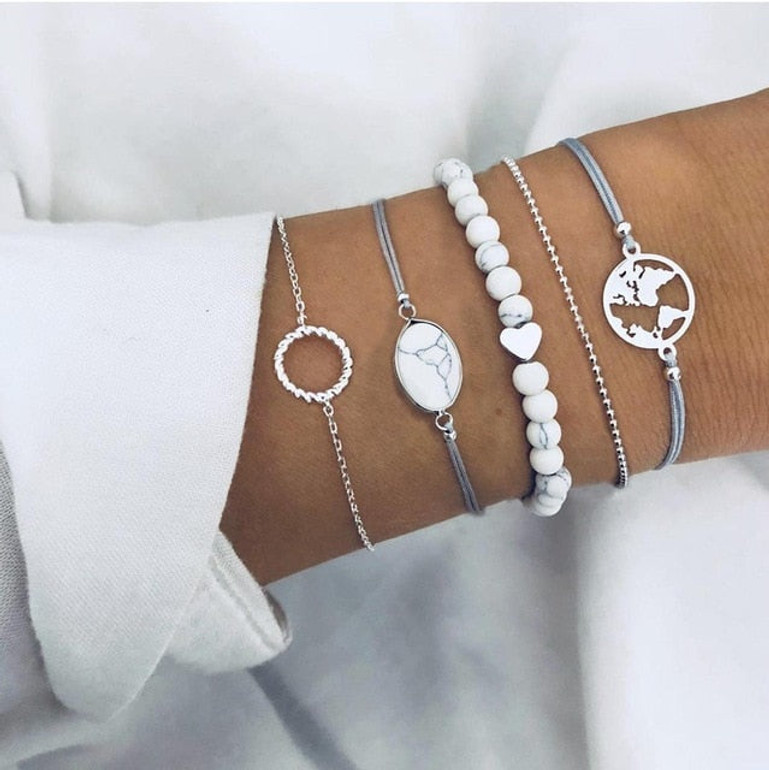 Boho Bead Chain Multilayer 6 pcs set Bracelet