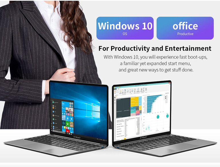Windows 10 Newest Laptop 14.1" 1920x1080 IPS Notebook 8GB RAM 128GB ROM Intel Core Dual Wifi Computer