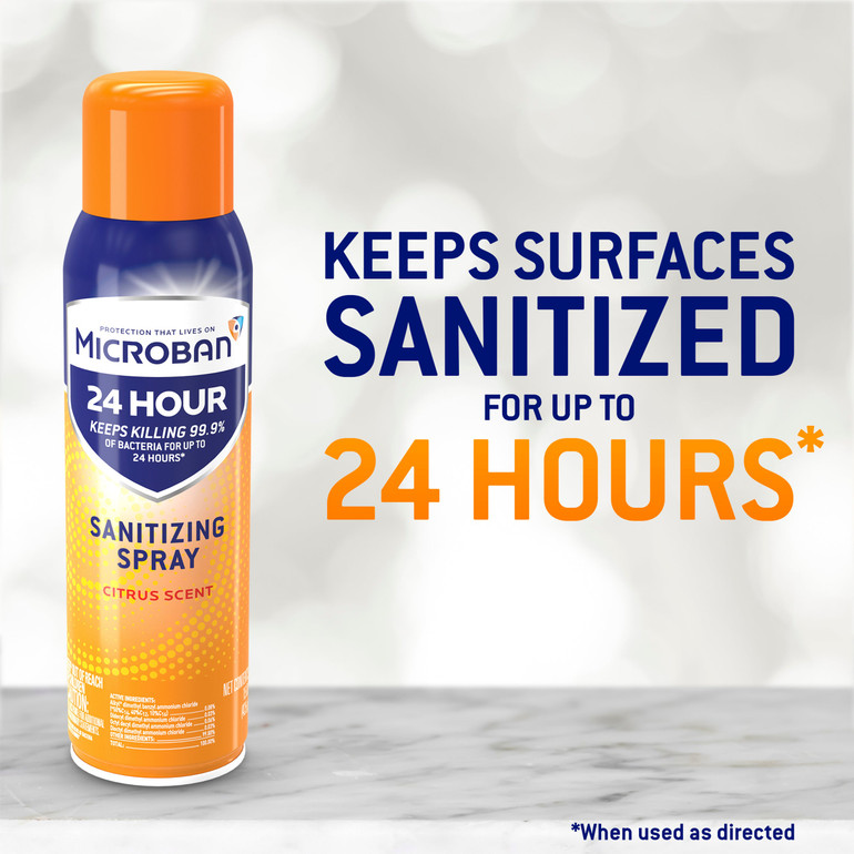 Microban 24 Hour Disinfectant Sanitizing , Citrus, 2 count, 15 fl oz each