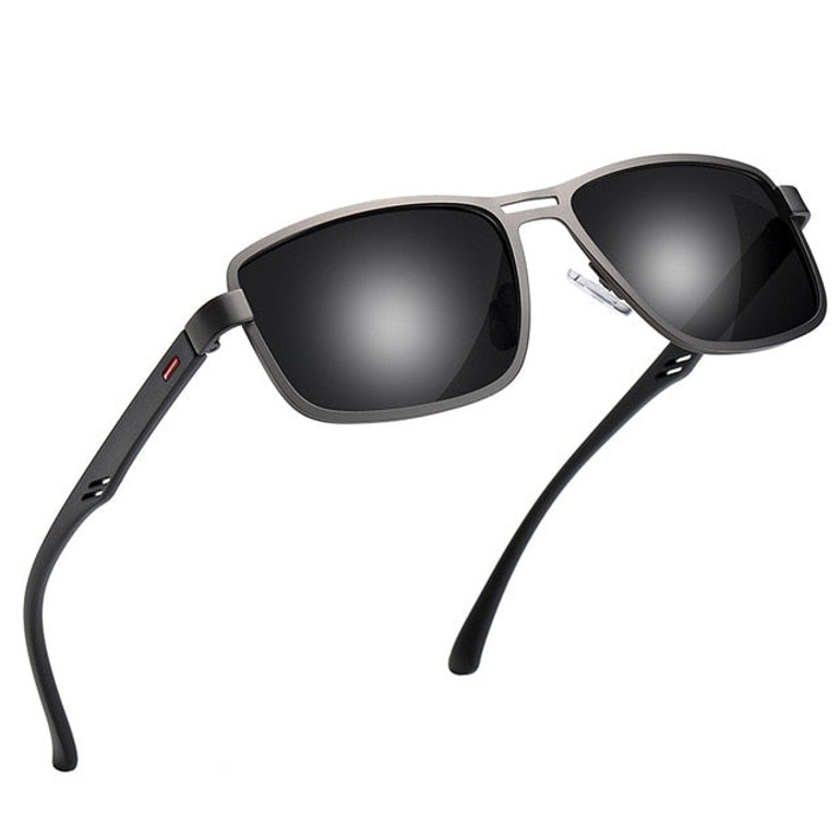 Men's Polarized UV400 Square Metal Frame Driving Sunglasses
