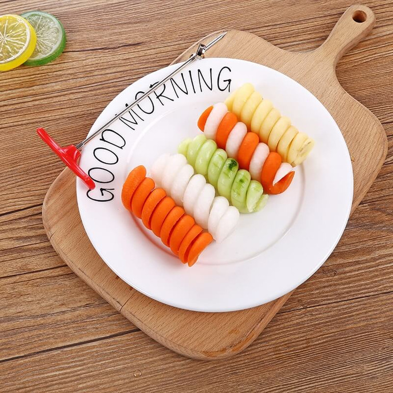 UPORS Vegetables Spiral Knife Carving Tool Potato Carrot Cucumber Salad Chopper