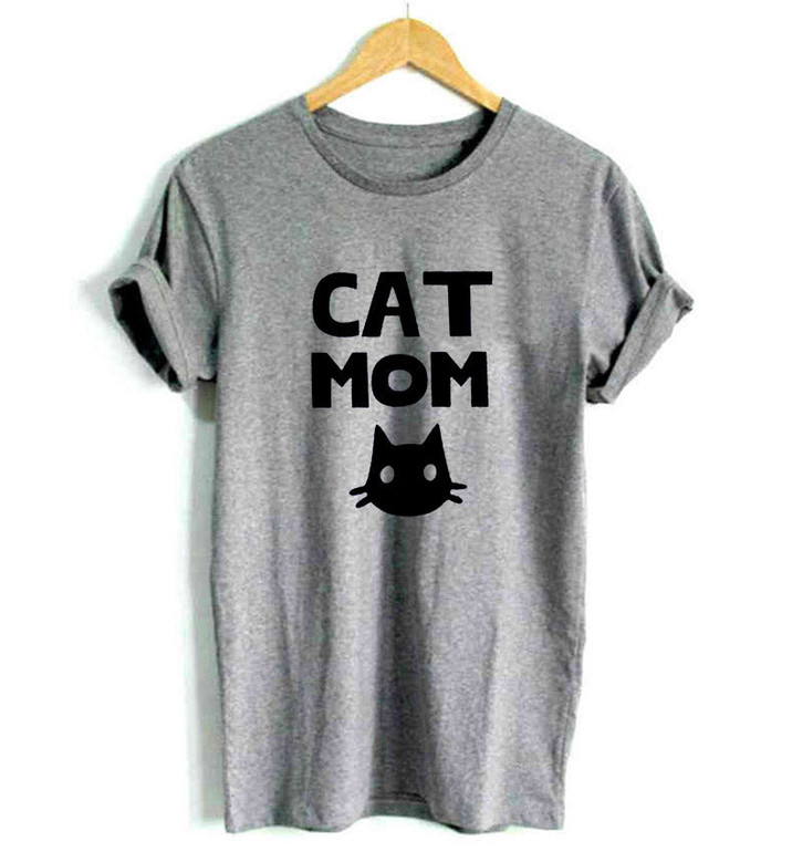 CAT MOM Print t-shirt