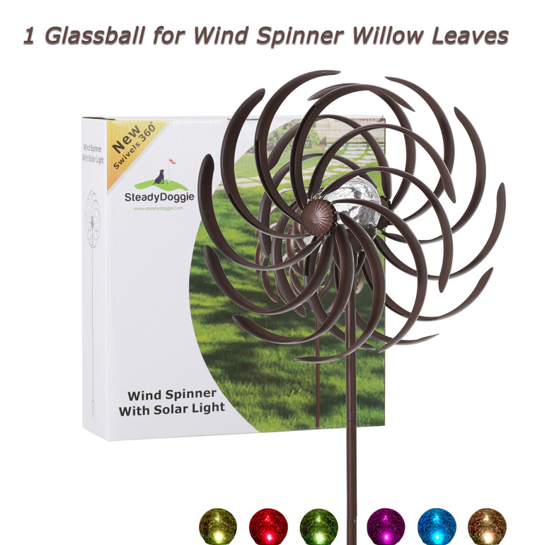 JS1001 - 1 Glassball for Wind Spinner Willow Leaves