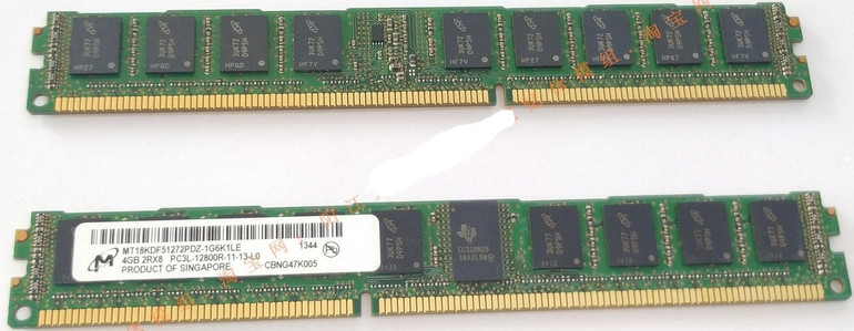 MICRON MT18KDF51272PDZ-1G6K1LF DDR3 4GB 1600Mhz 2Rx8 PC3-12800 DDR3-1600MHz ECC Unbuffered CL11 240-Pin VLP DIMM 1.35V Memory module for Server