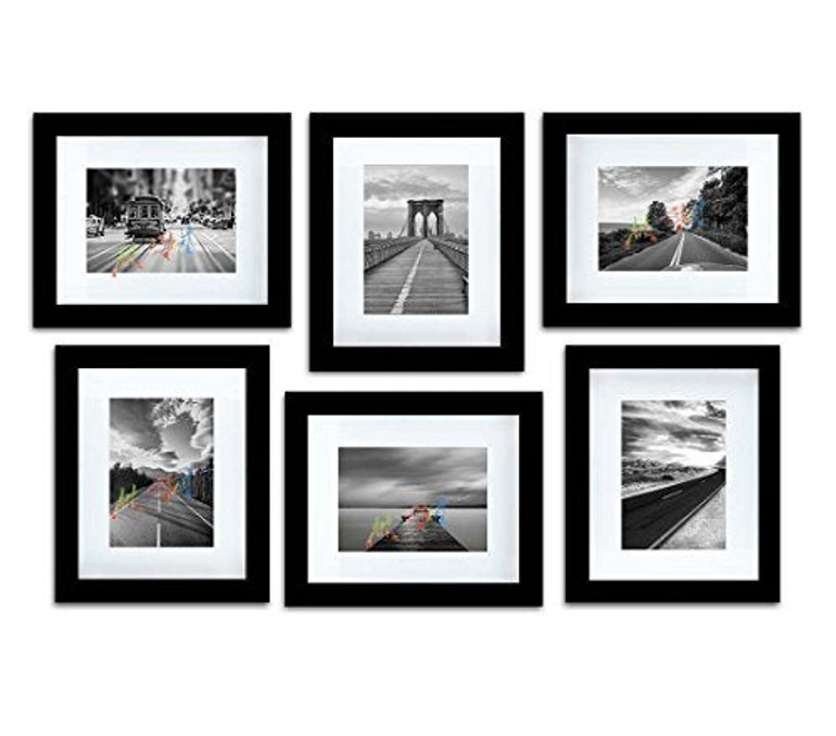 Decorative Set of 6 Individual Wall Photo Frame, White :
